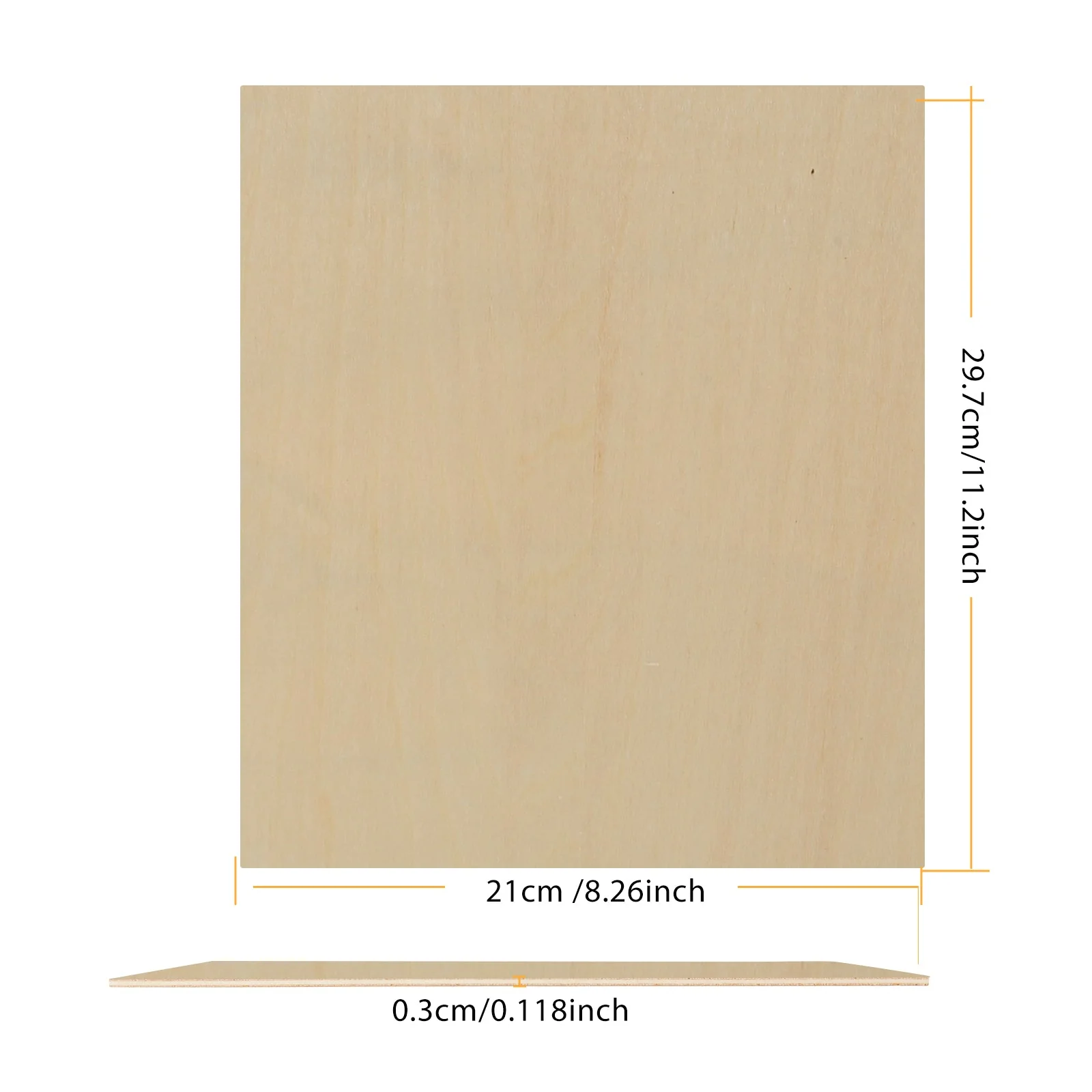 10 láminas de contrachapado A4 de 3 mm de grosor (+/- 0,2 mm) de madera de tilo, 21 x 29,7 x 0,3 cm para grabado. - Image 6