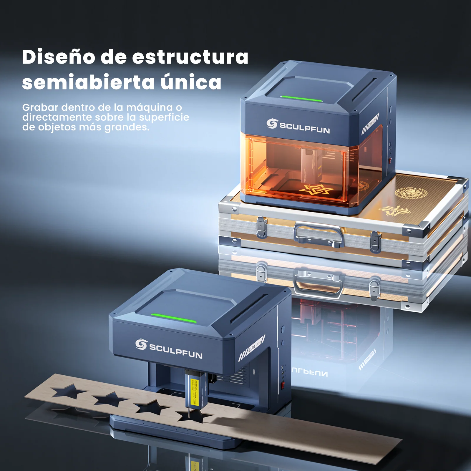 Sculpfun iCube Ultra: Máquina de Grabado Láser Portátil Flagship con Módulo Dual Láser Intercambiable - Image 11
