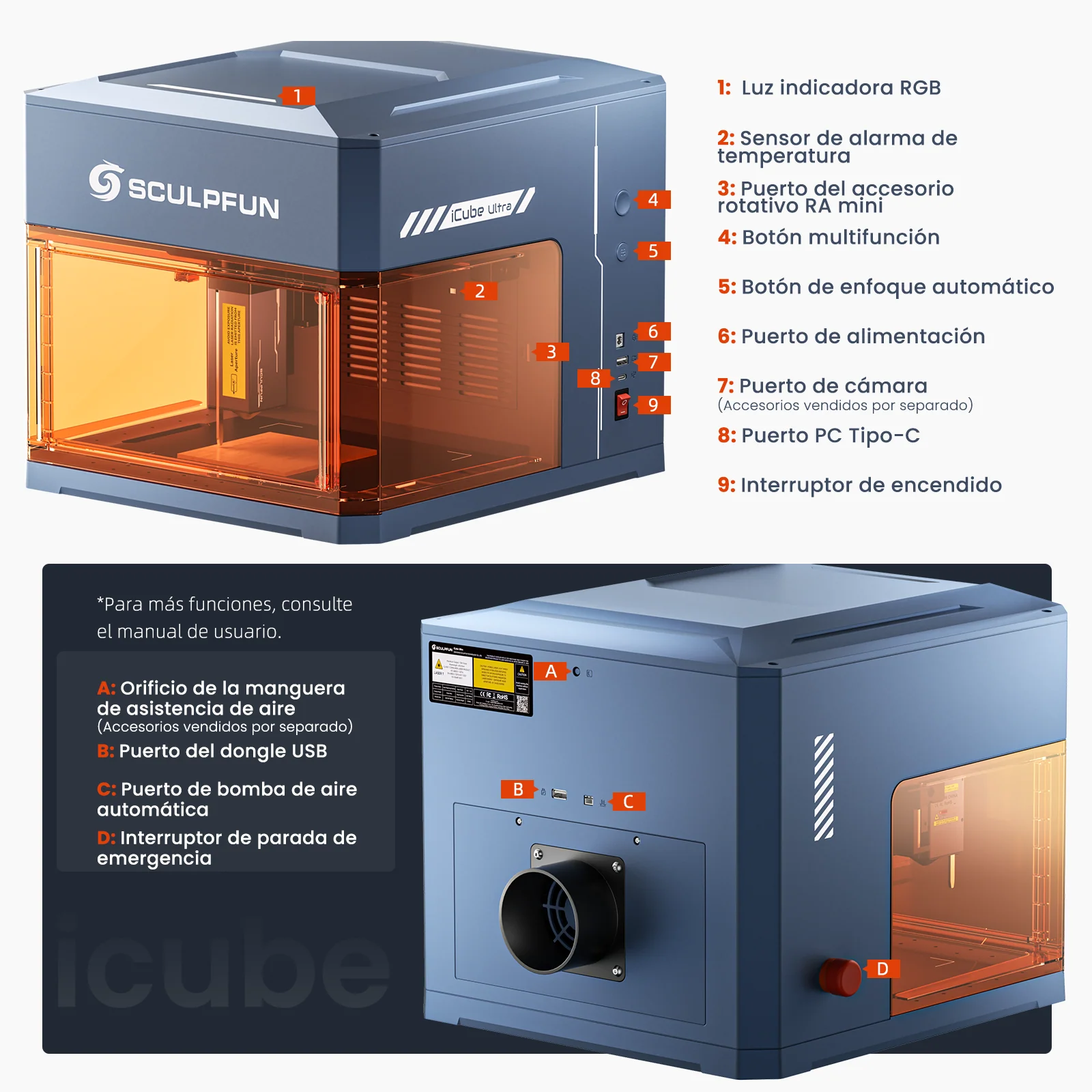 Sculpfun iCube Ultra: Máquina de Grabado Láser Portátil Flagship con Módulo Dual Láser Intercambiable - Image 18