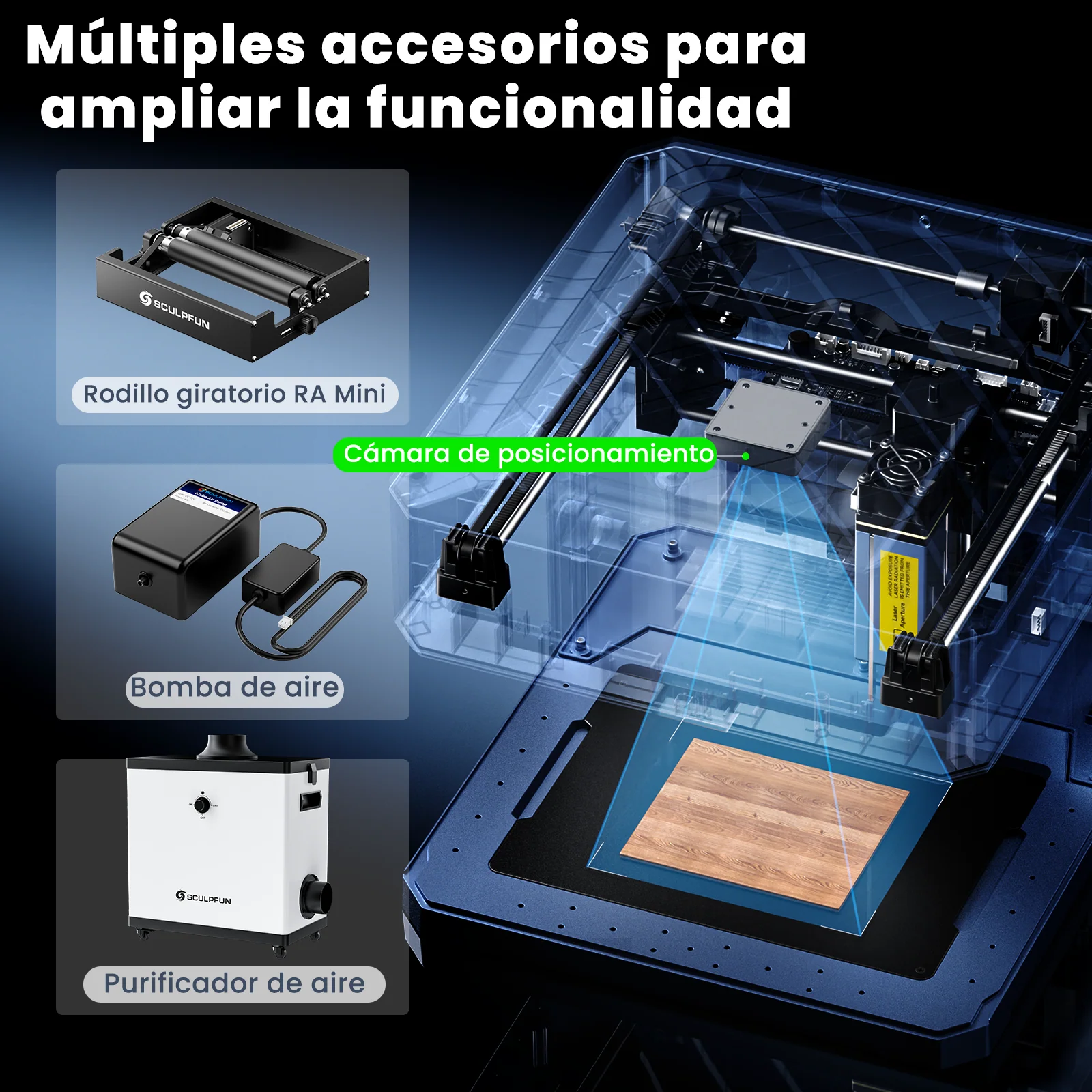 Sculpfun iCube Ultra: Máquina de Grabado Láser Portátil Flagship con Módulo Dual Láser Intercambiable - Image 20