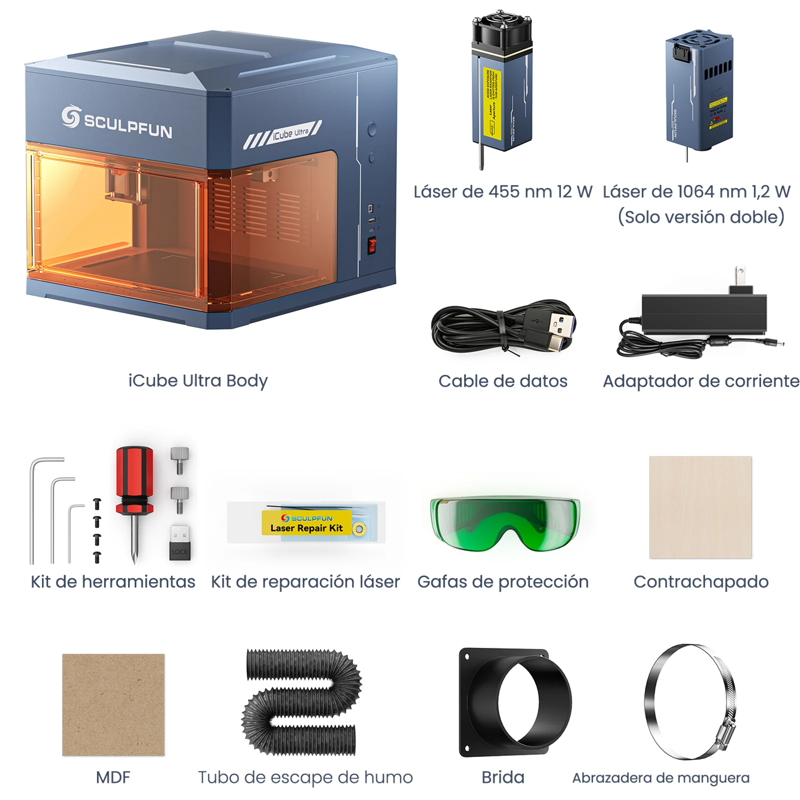 Sculpfun iCube Ultra: Máquina de Grabado Láser Portátil Flagship con Módulo Dual Láser Intercambiable - Image 8