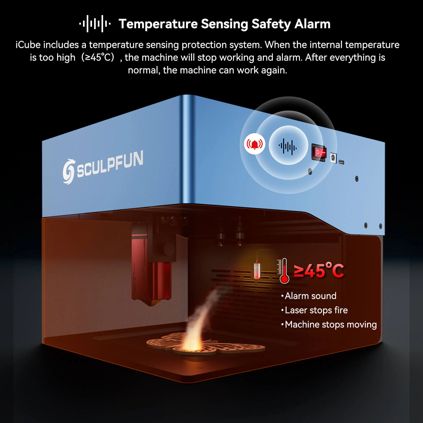 SCULPFUN iCube Pro: Máquina Láser Portátil 5W para Grabado + Licencia LightBurn Core - Image 11