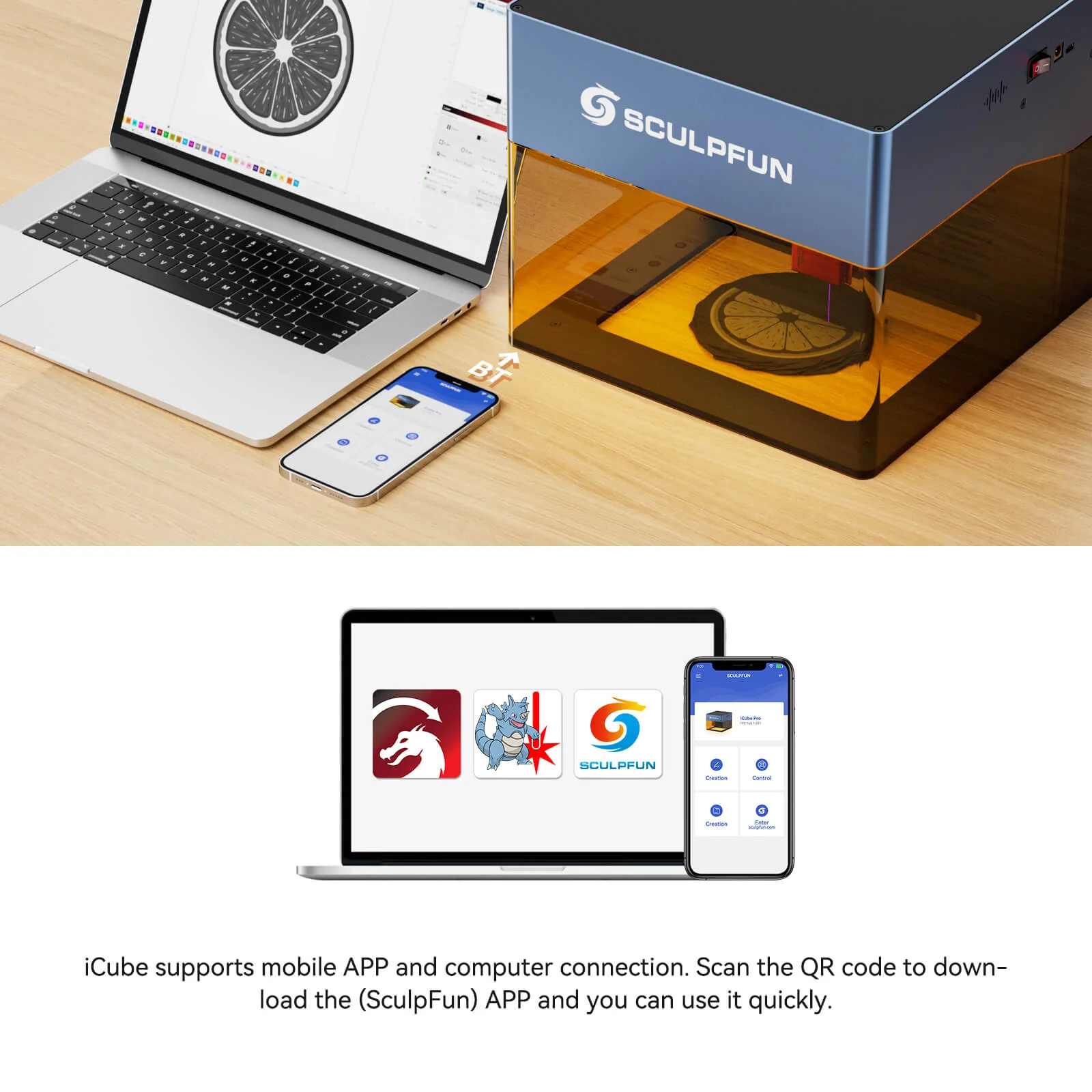 SCULPFUN iCube Pro: Máquina Láser Portátil 5W para Grabado + Licencia LightBurn Core - Image 17