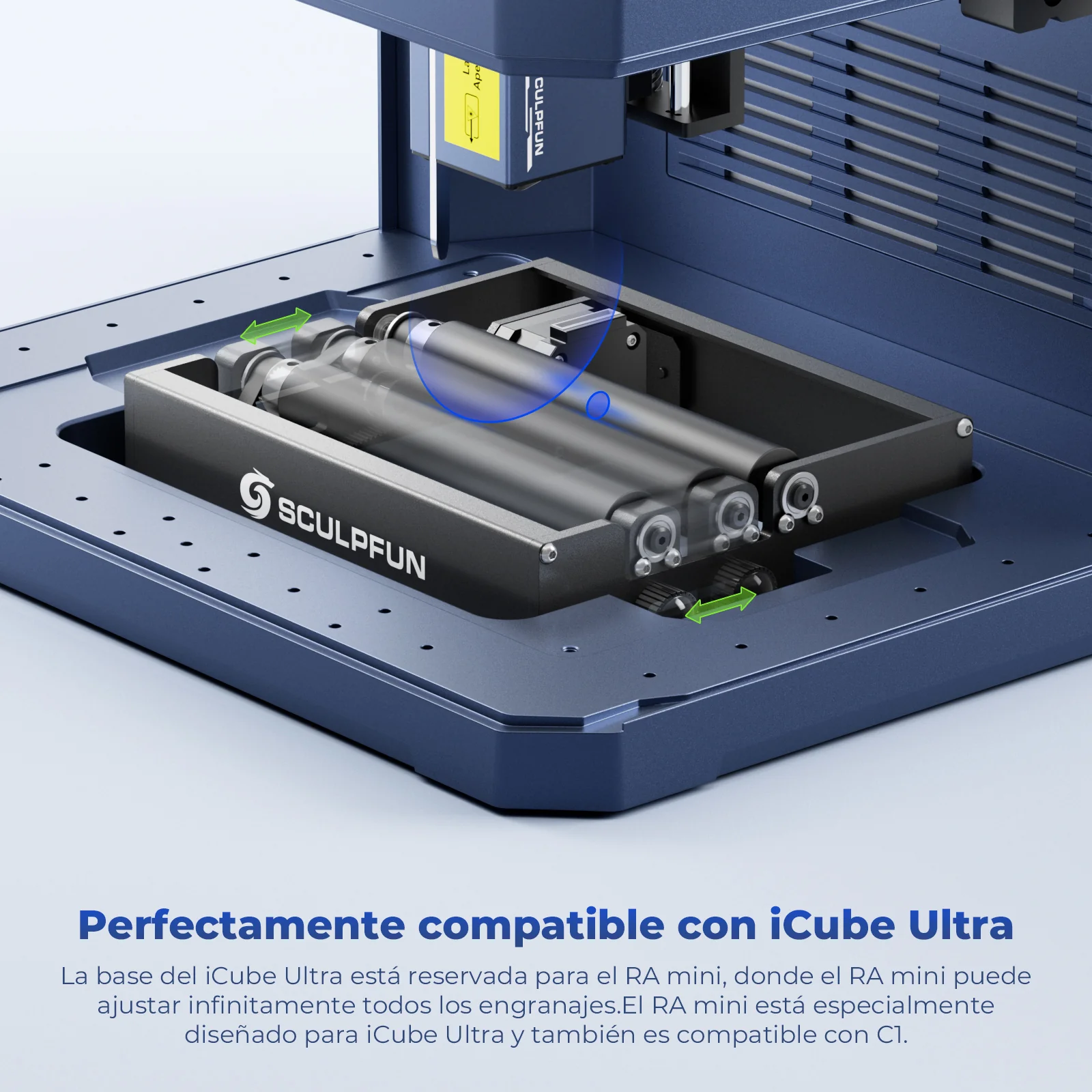 SCULPFUN RA Mini Rodillo, Accesorio Rotatorio Láser Compatible con iCube Ultra, iCube, C1 Mini para Grabar Vasos, Tazas y Objetos Cilíndricos - Image 10