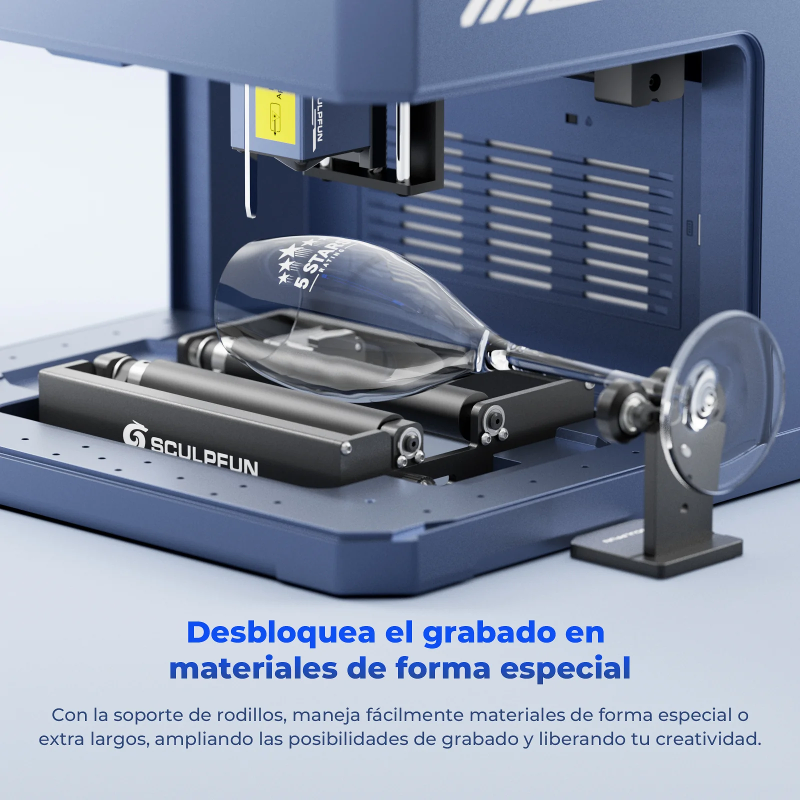 SCULPFUN RA Mini Rodillo, Accesorio Rotatorio Láser Compatible con iCube Ultra, iCube, C1 Mini para Grabar Vasos, Tazas y Objetos Cilíndricos - Image 9