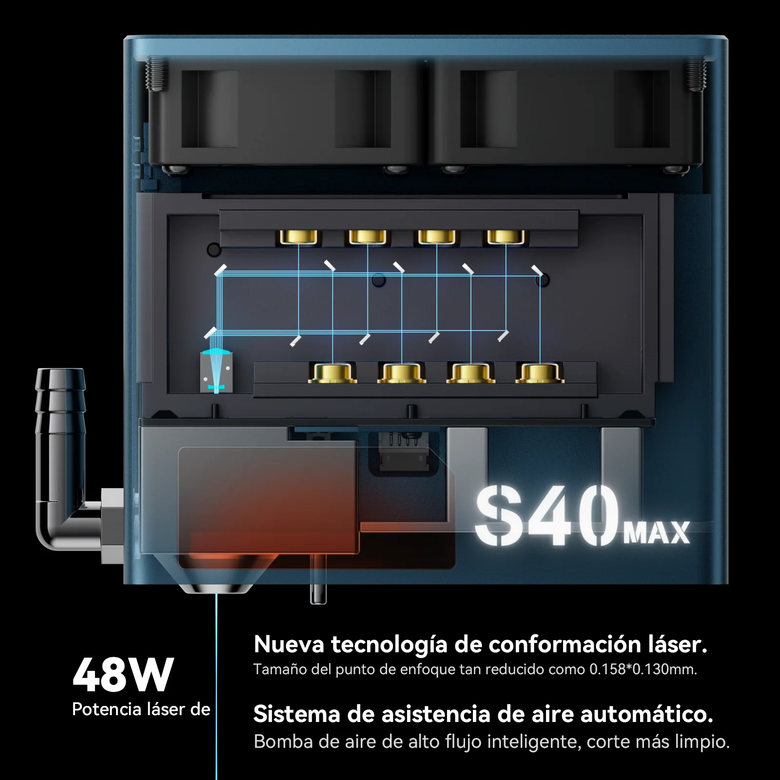 SCULPFUN S40 MAX 48W Máquina Láser – Corta y Graba (830x800mm) | Enfoque Automático - Image 11
