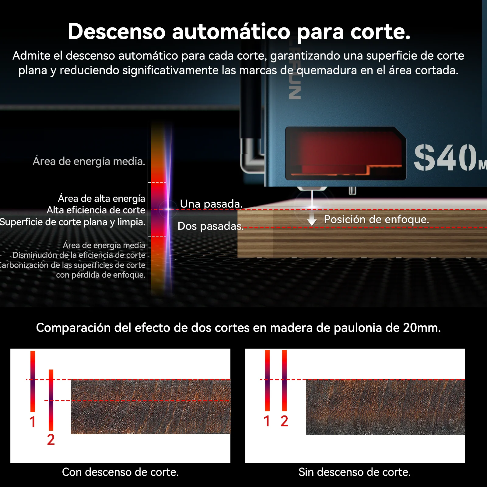 SCULPFUN S40 MAX 48W Máquina Láser – Corta y Graba (830x800mm) | Enfoque Automático - Image 14
