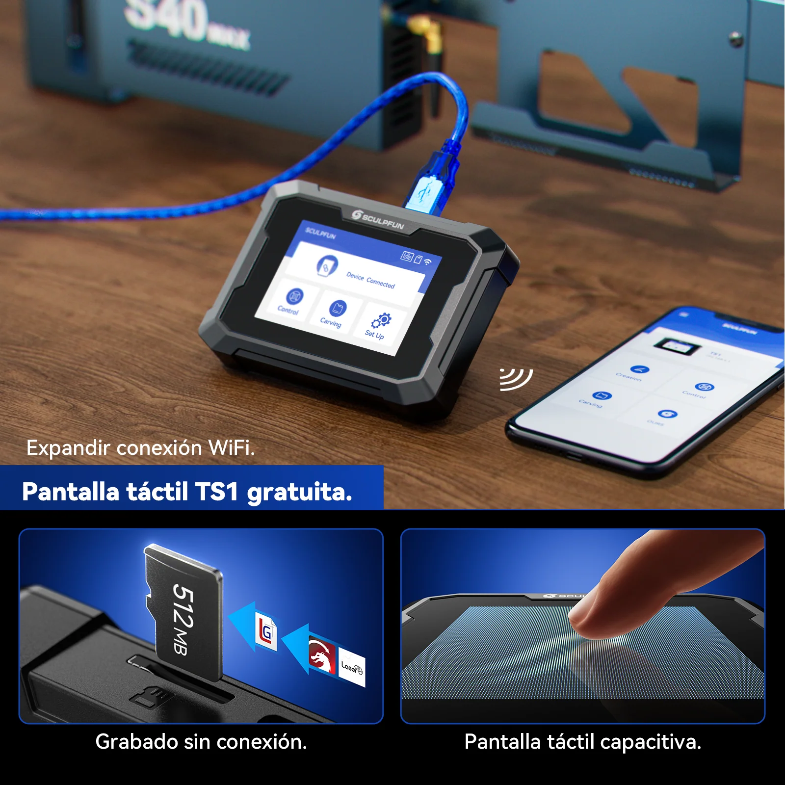 SCULPFUN S40 MAX 48W Máquina Láser – Corta y Graba (830x800mm) | Enfoque Automático - Image 17