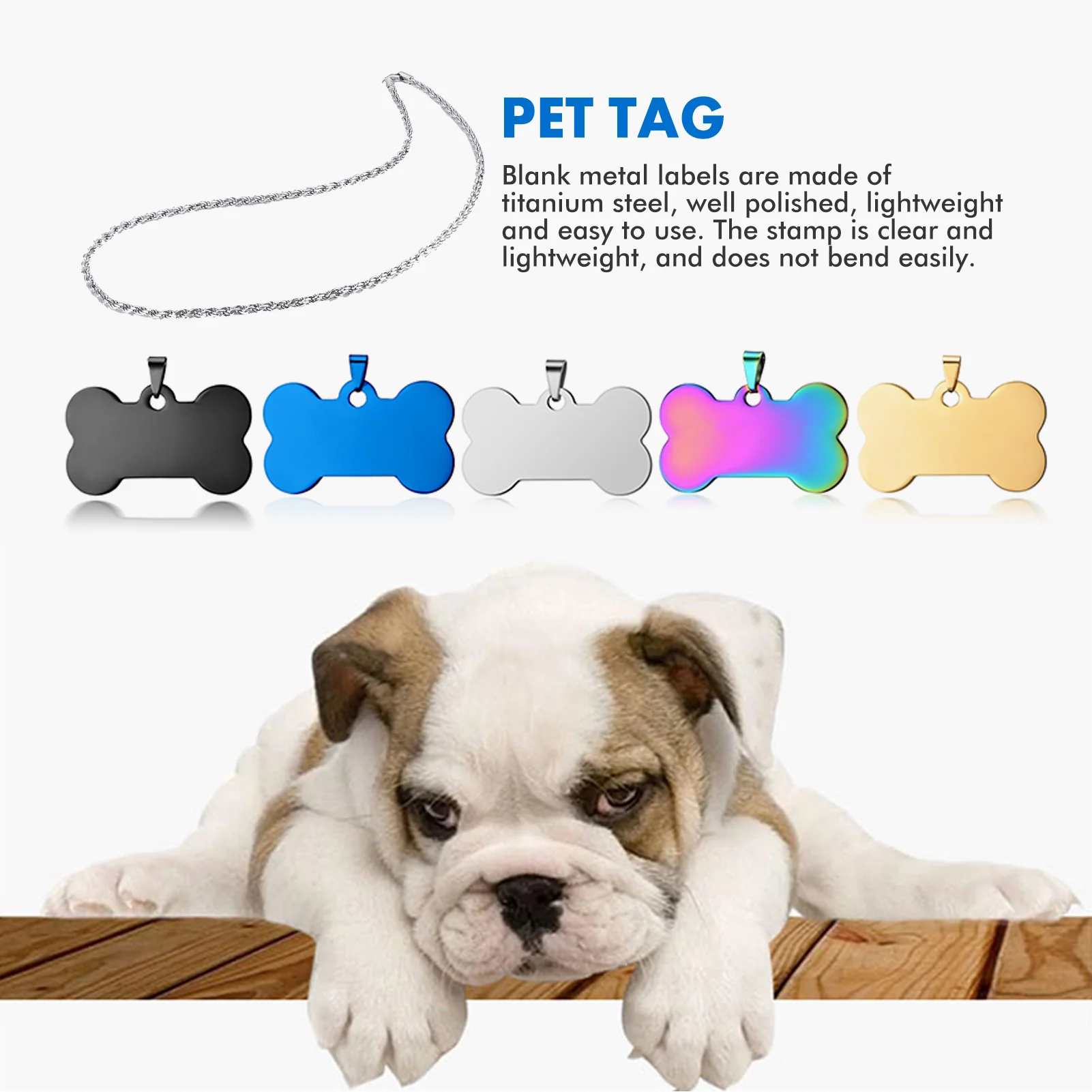 SCULPFUN 20 PCS Etiquetas de Metal en Blanco Para Mascotas - Image 5