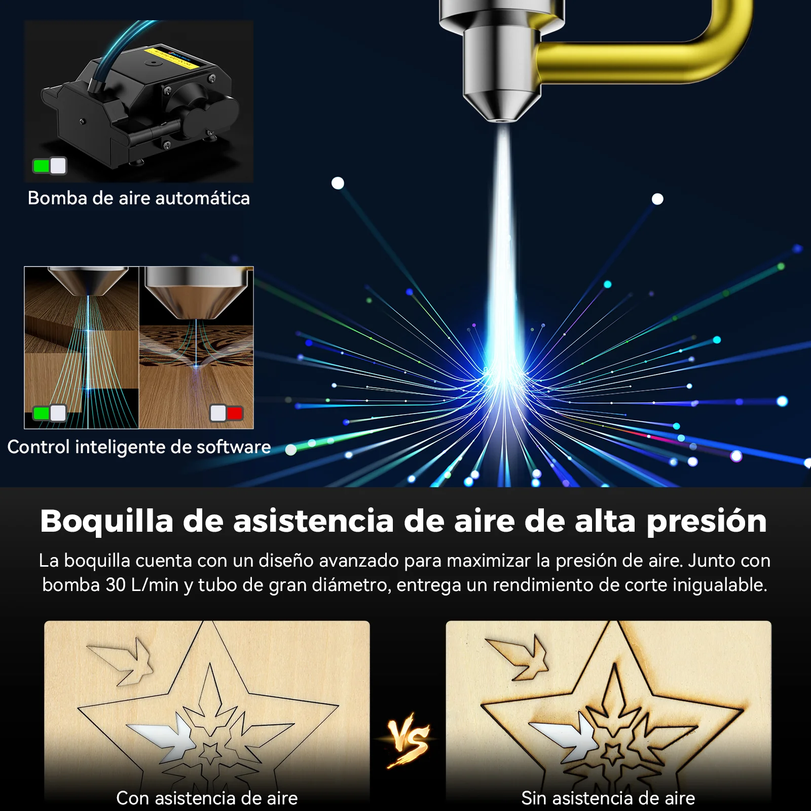 SCULPFUN A9 Ultra Máquina Láser 2-en-1 de 20W Fibra y 40W Diodo para Grabado de Metales y No Metales - Image 13