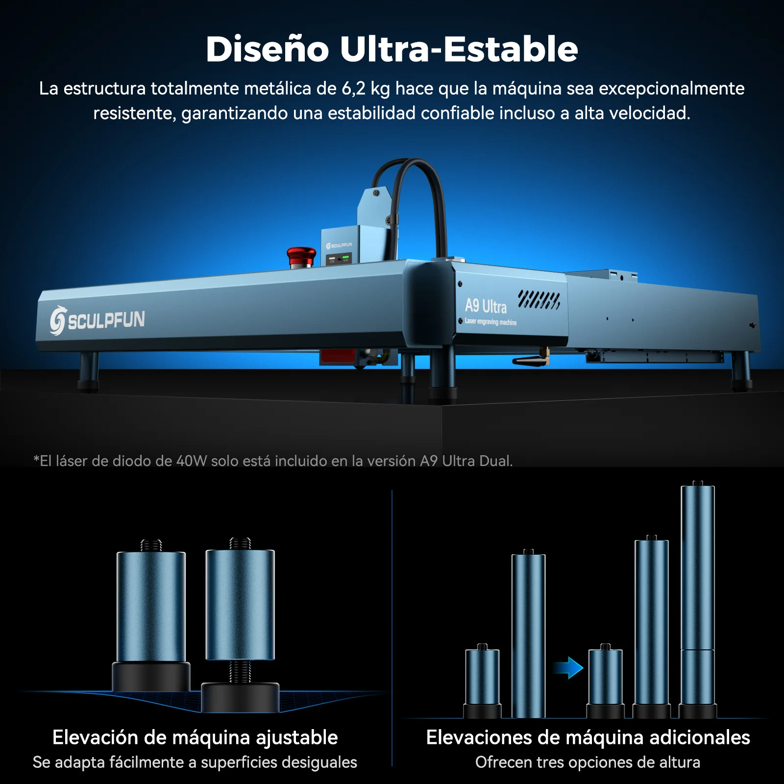 SCULPFUN A9 Ultra Máquina Láser 2-en-1 de 20W Fibra y 40W Diodo para Grabado de Metales y No Metales - Image 18