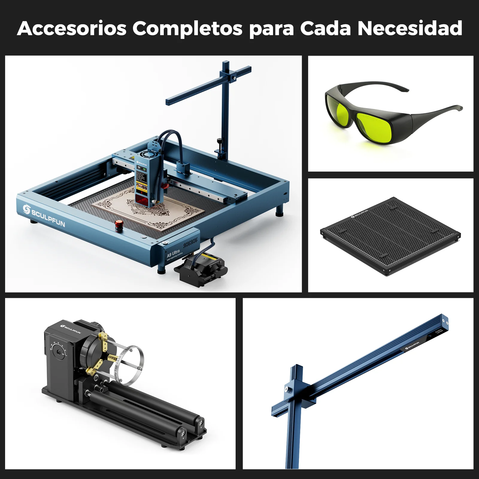 SCULPFUN A9 Ultra Máquina Láser 2-en-1 de 20W Fibra y 40W Diodo para Grabado de Metales y No Metales - Image 19