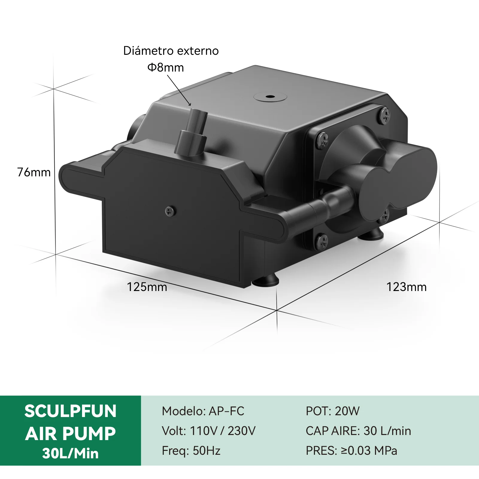 SCULPFUN AP-FC Bomba de Aire 30L/Min - Image 8