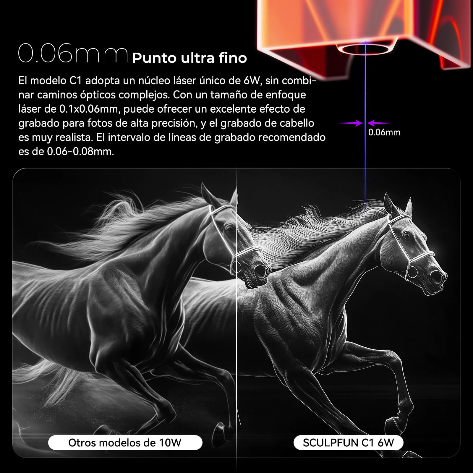 Sculpfun C1 6W Mini Grabador Láser Portátil con Punto Ultrafino y Área de Grabado de 150 × 130 mm - Image 3