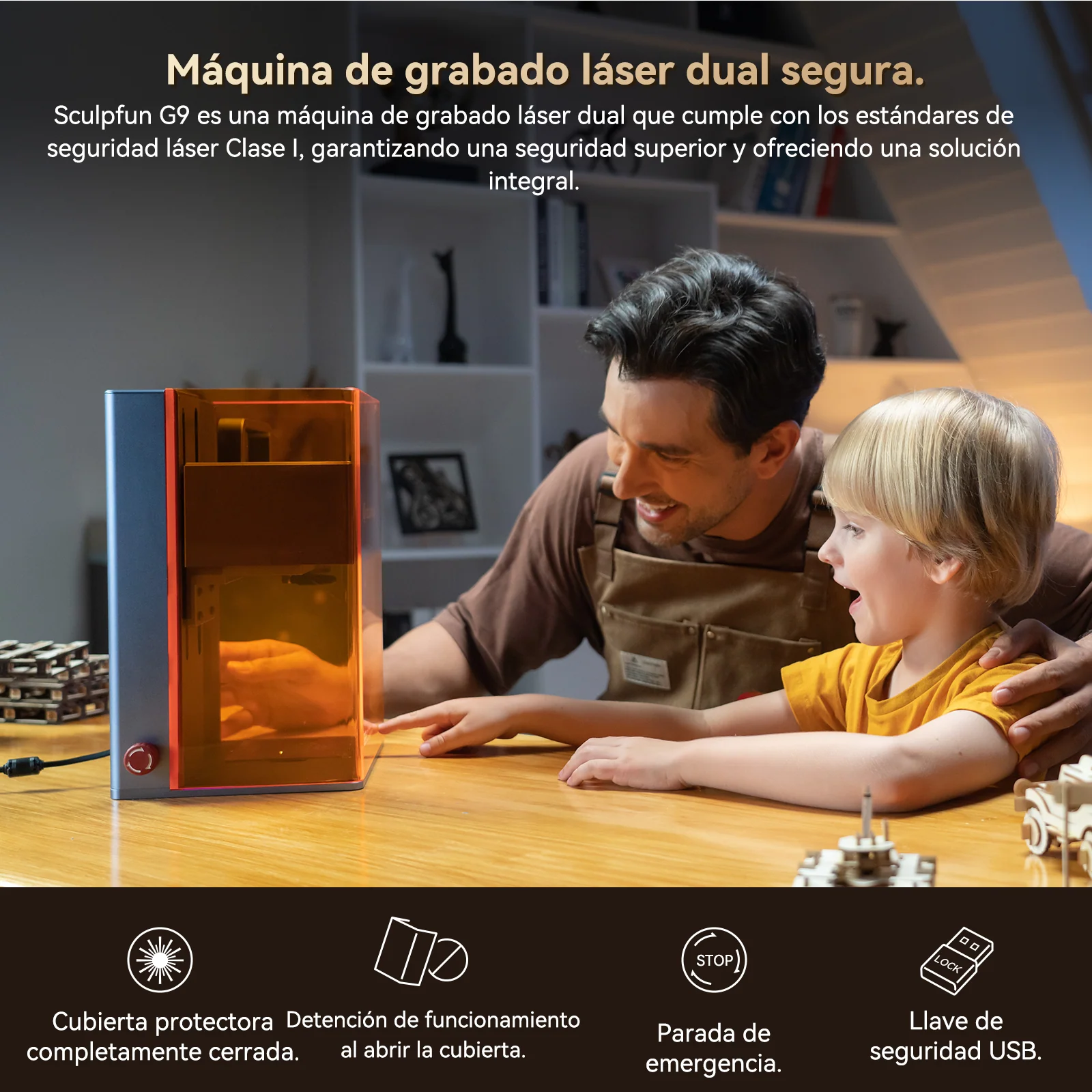 Grabador láser portátil SCULPFUN G9 con láser de diodo IR de 2W + láser de 10W - Image 11