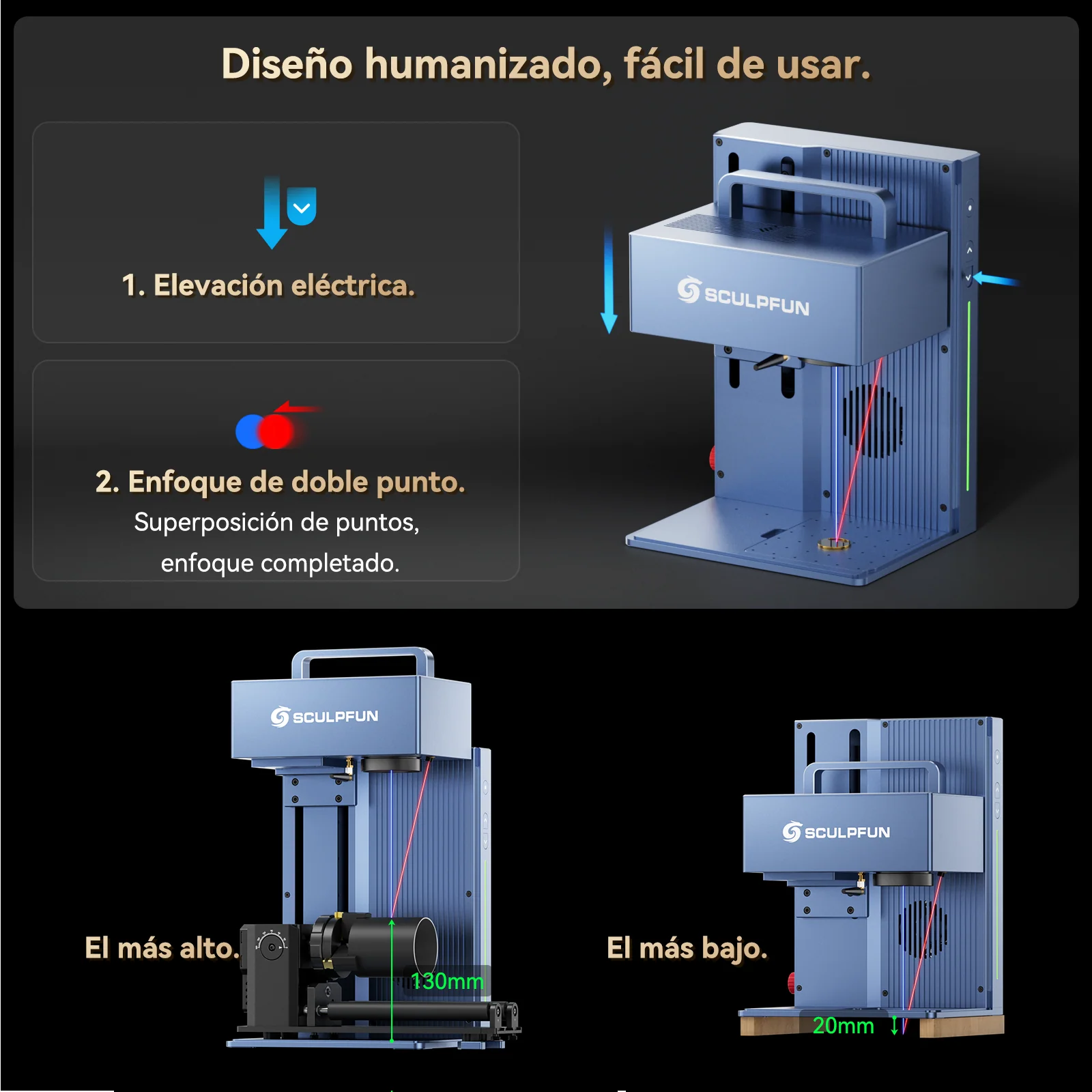 Grabador láser portátil SCULPFUN G9 con láser de diodo IR de 2W + láser de 10W - Image 18