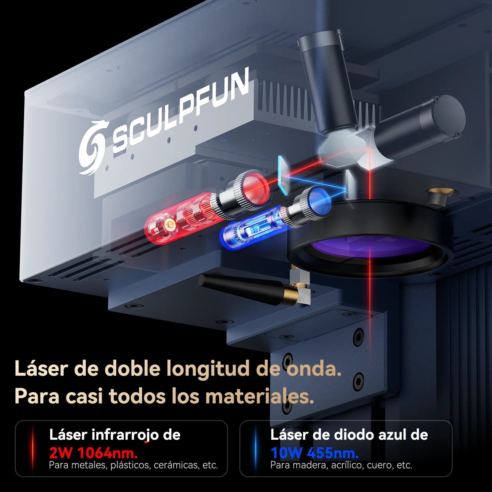Grabador láser portátil SCULPFUN G9 con láser de diodo IR de 2W + láser de 10W - Image 8