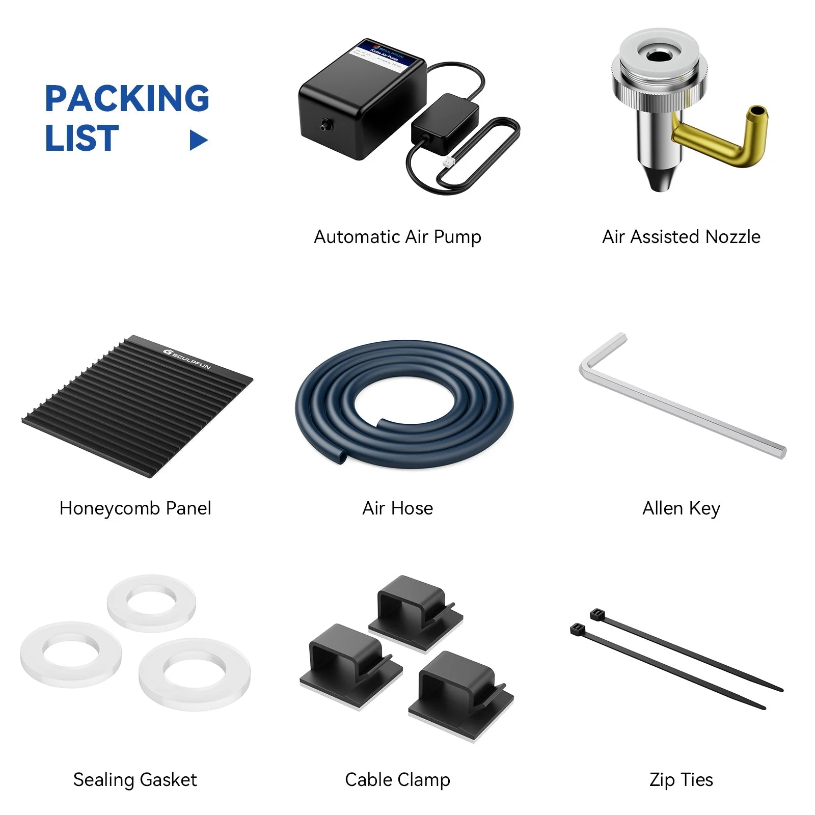 SCULPFUN Kit de Accesorios para iCube Pro 5W/10W: Panel de Celdas Hexagonales y Bomba de Aire de 15L/min - Image 9
