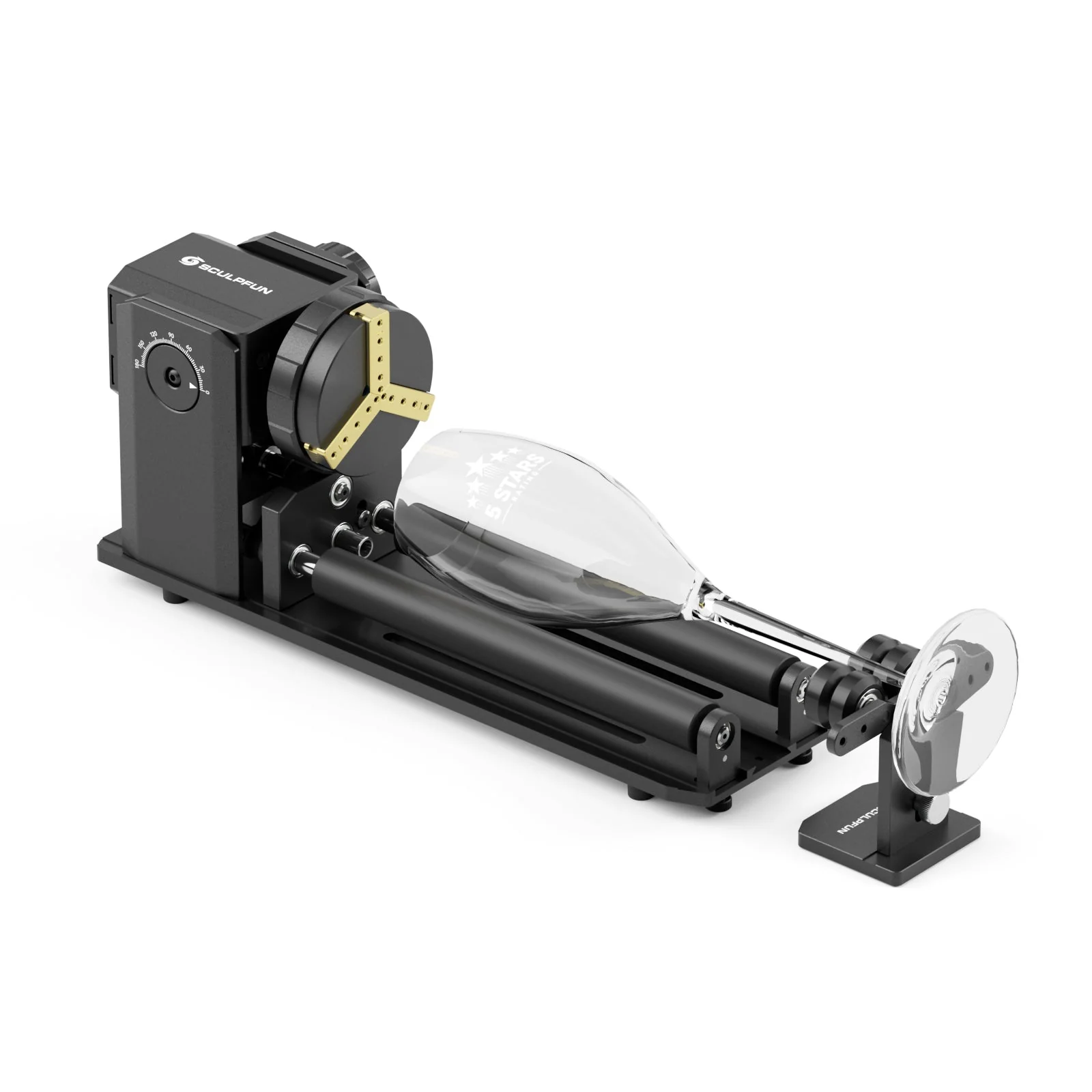 SCULPFUN RA Pro Max 4 en 1 Rodillo Rotatorio – Mandril de Aleación de Aluminio con Ángulo Ajustable 180° y Sistema de Soporte Multifuncional para Grabado Láser de Objetos Regulares e Irregulares. - Image 6