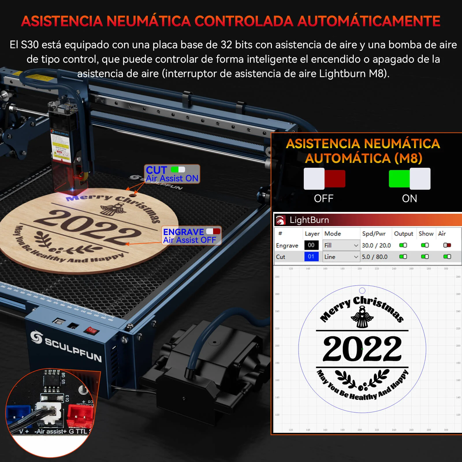 SCULPFUN S30 Máquina de grabado láser con asistencia por aire automática - Image 18